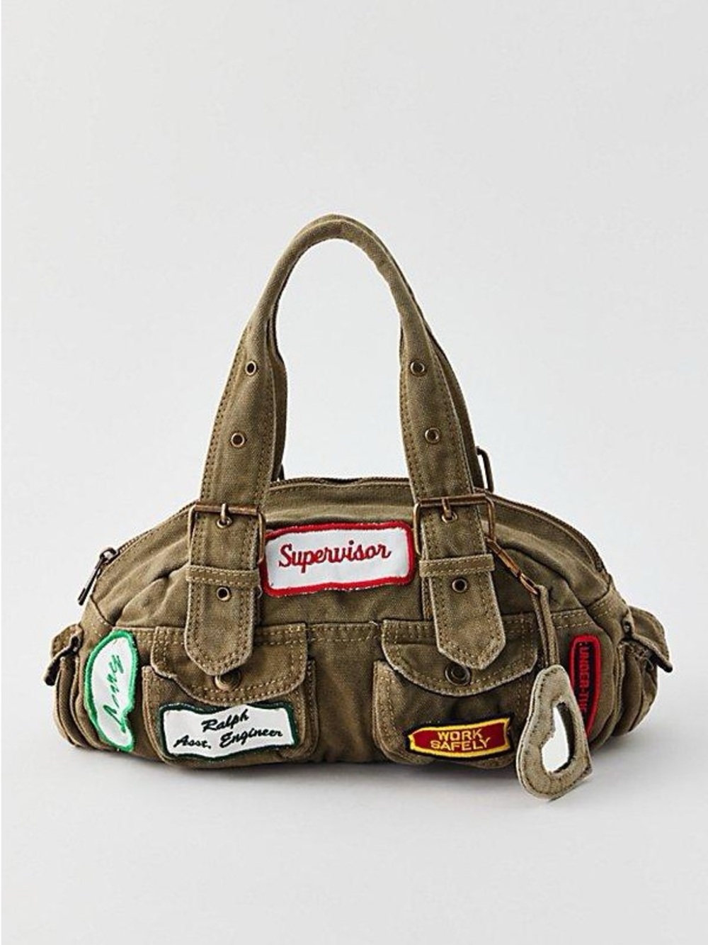 NWOT Urban Outfitters BDG Patches Duffle Shoulder Bag